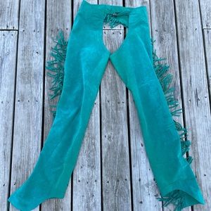Ladies Western Green Chaps